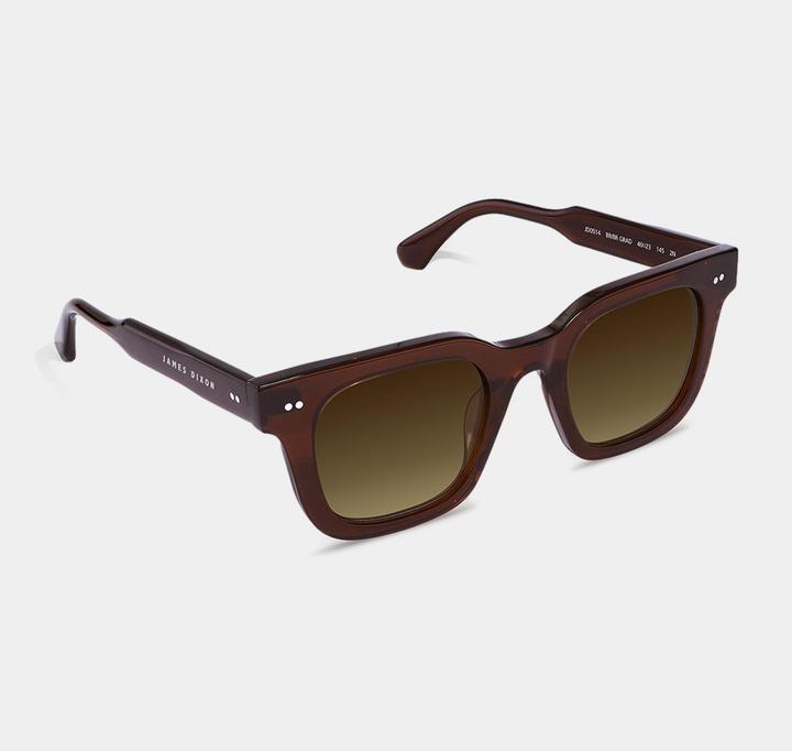 Actual product image James Dixon Braun/Braun Verlauf – Milton – Quadratisch – Acetat – Sonnenbrille