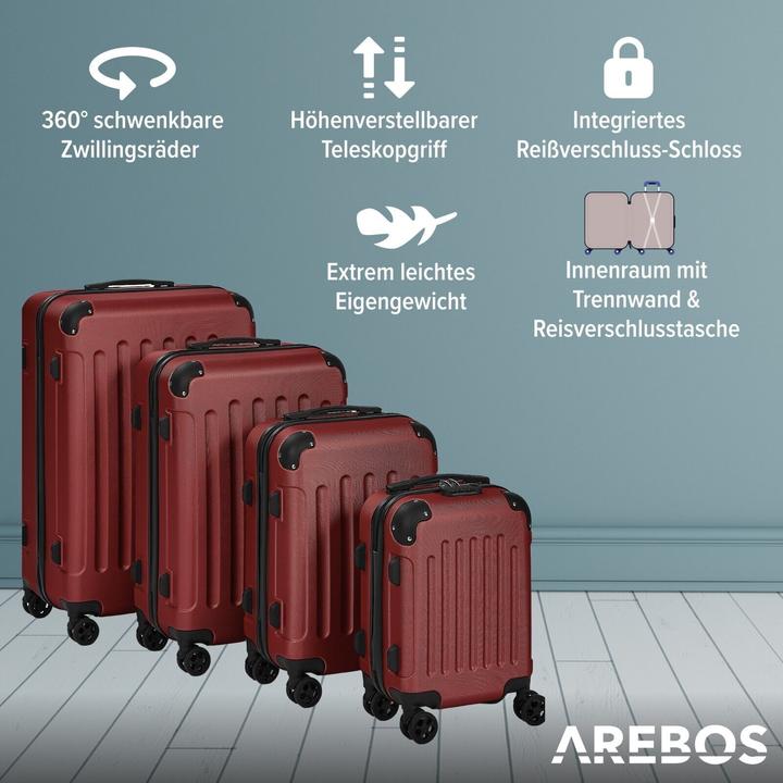 Actual product image Arebos Suitcase (94 l, Hand luggage (up to 50 litres), M (50 - 90l), L (90 - 115l), XL (from 140l))