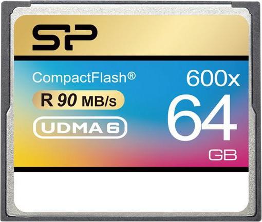 Immagine prodotto Silicon Power 64GB 600x CF Lettura fino a 90MB/s Interfaccia ATA Modalità PIO 6 MWDMA 4 UDMA 6 Funzione ECC Re (64 GB, CF, U3, UHS-III)