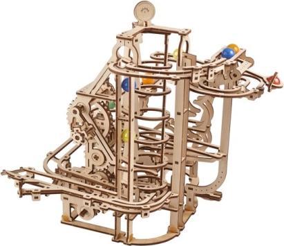 Actual product image Ugears 70177 - Model kit marble run with spiral lift, 266 components, 3D wooden puzzle