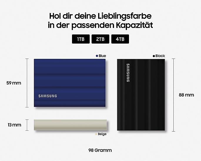 Actual product image Samsung T7 Shield (1 TB)