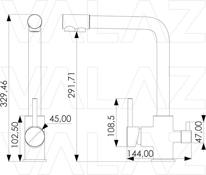 Produktbild Valaz 3-Wege-Filter Osmose Wasserhahn, Nilo-Serie