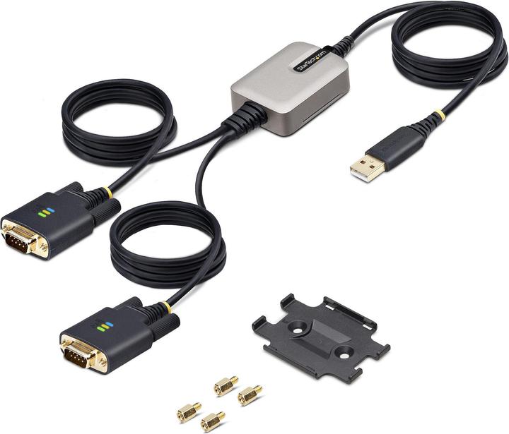Produktbild StarTech COM 13ft/4m 2-Port USB to Serial Adapter Cable COM Retention FTDI USB-A to DB9 RS232 Change (4 m)