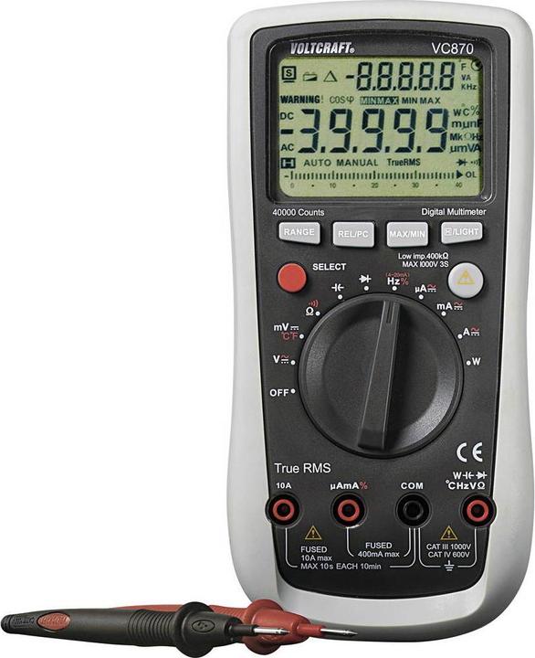 Produktbild Voltcraft Hand Multimeter Digital VC870 ISO kalibriert (CAT III 1000V, CAT IV 600V)
