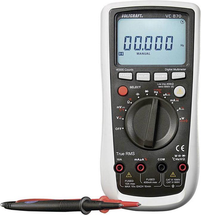 Produktbild Voltcraft Hand Multimeter Digital VC870 ISO kalibriert (CAT III 1000V, CAT IV 600V)