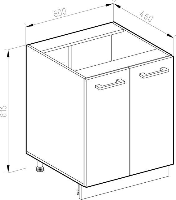 Actual product image Vicco Küchenunterschrank R-Line (60 x 46 x 81.5 cm)
