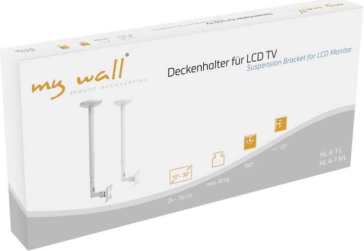 Produktbild myWall TV Deckenhalterung 25,4 cm (10) 76,2 (30) Ausziehbar, Neigbar+Schwenkbar, Deckenhalter (Decke, 30", 30 kg)