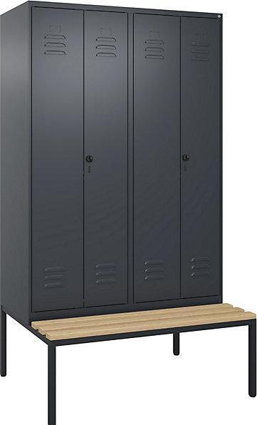 Actual product image C+P Black and white locker Classic PLUS bench seat (120 cm, 212 cm)