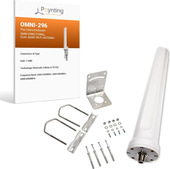 Image du produit Poynting antenne wifi 2.4 ghz/5ghz 7.5dbi 1x1 antenne omnidirectionnelle omni-296 (WiFi)