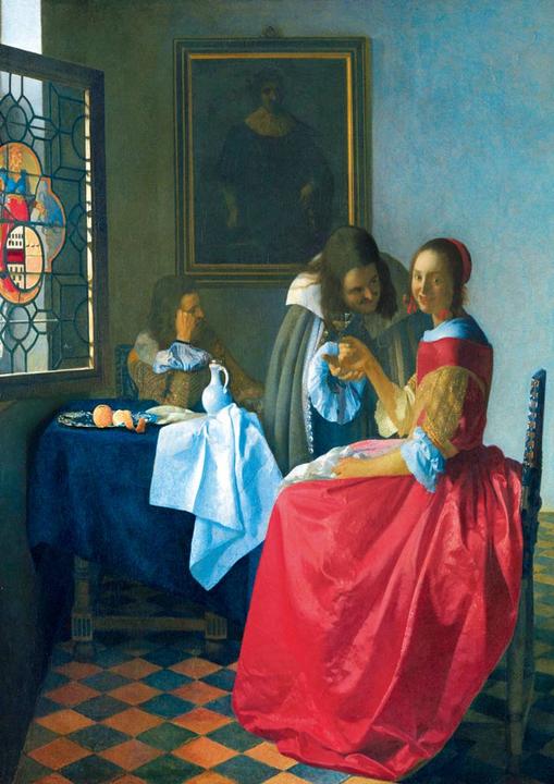 Actual product image Bluebird 60067 Puzzle 1000 pcs. Museum Series Vermeer - The Girl with the Wine Glass, 1659 (1000 pieces)