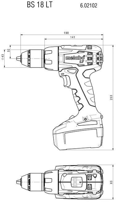 Actual product image Metabo Cordless drill driver BS 18 LT Compact plastic case 2x18V/2Ah Li-Ion + ASC 30-36 V (Rechargeable battery operated)