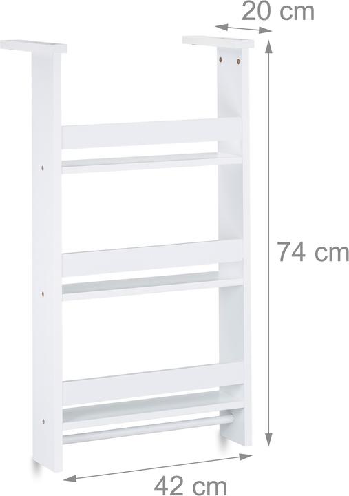 Actual product image Relaxdays Spice Rack for Fridge, Storage Shelf for Kitchen (42 x 20 x 74 cm)