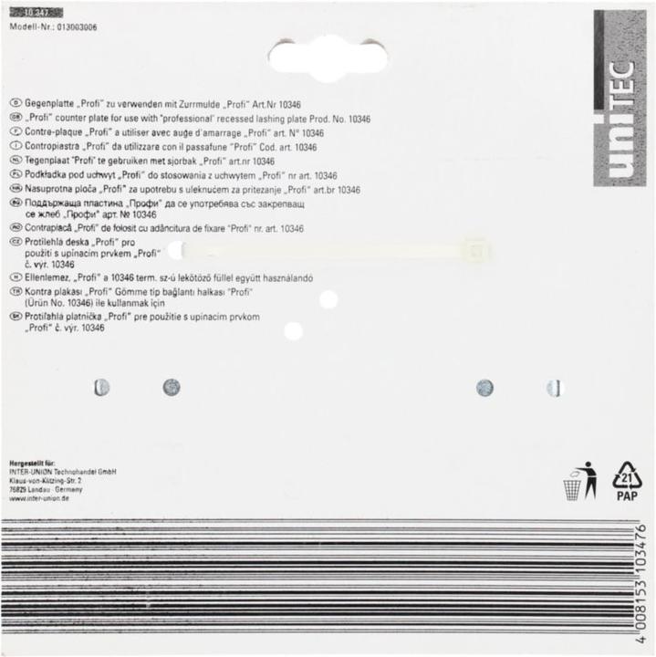 Produktbild Unitec Gegenplatte für Zurrmulde