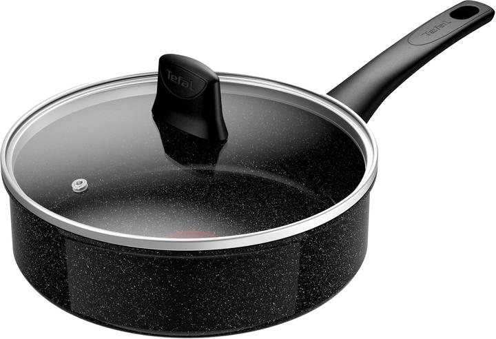 Productafbeelding Tefal Intens'Ceram Frying Pan with Glass Lid, 24 cm, 3.2 L, Black (24 cm, Koekenpan, Aluminium)