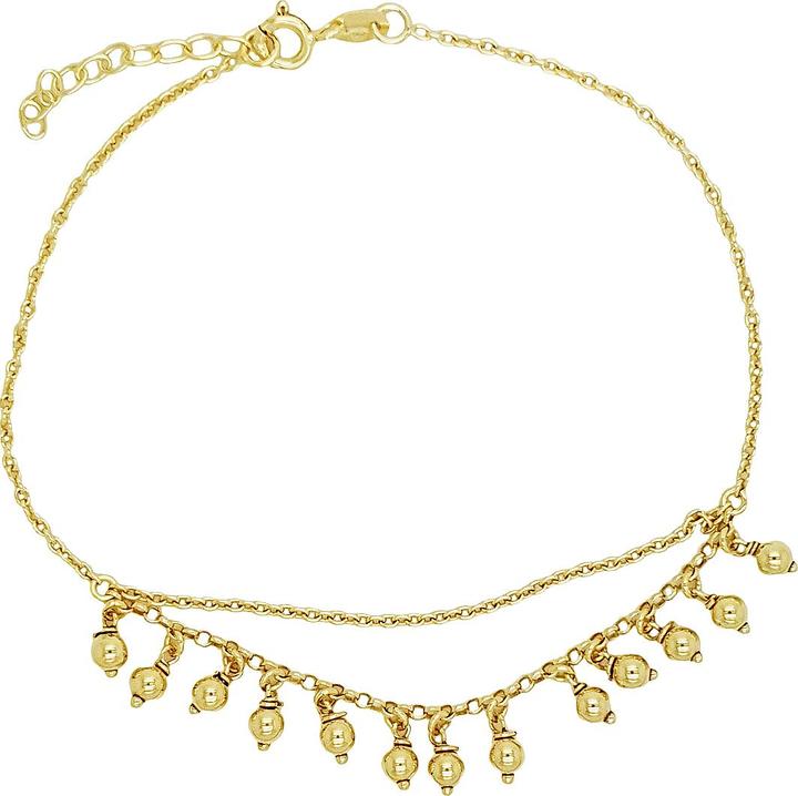 Leyda Fusskette Wasserfall (Silber 925, vergoldet 750 / 18 K Gold, 26 cm)