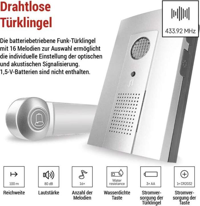 Produktbild Emos Drahtlose Türklingel 98105 (Funk)