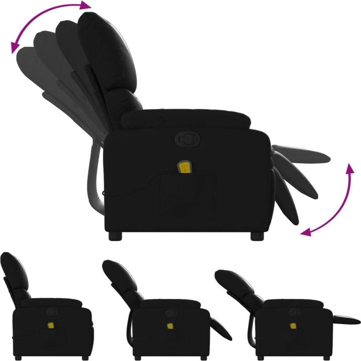 Produktbild VidaXL Massagesessel Schwarz Kunstleder,Farbe: Schwarz,Material