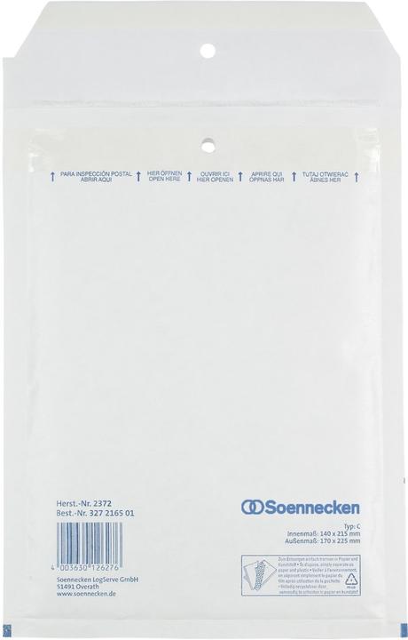 Soennecken Noppenenvelop Typeaanduiding: C/0 Sluitingstechniek: met kleefzegel (1 x)