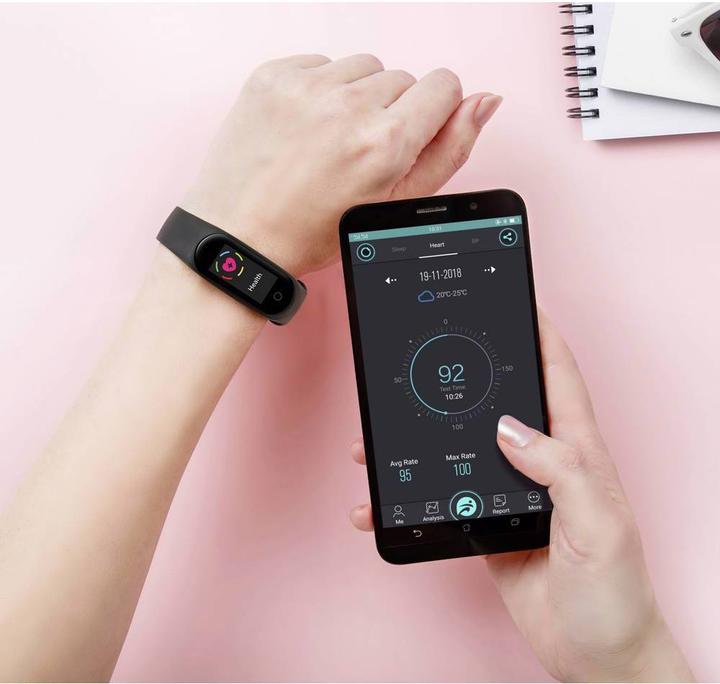 Actual product image Technaxx TX-HR6 2.44 cm (0.96" ) Activity Tracker Bracelet Black IP67 (18.90 mm)
