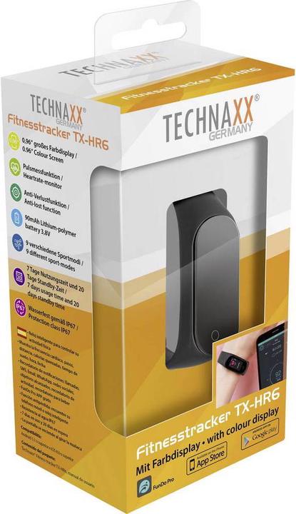 Actual product image Technaxx TX-HR6 2.44 cm (0.96" ) Activity Tracker Bracelet Black IP67 (18.90 mm)