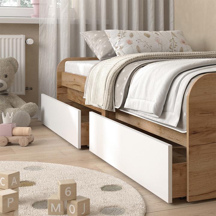Actual product image Vichy Children's bed Clario, White/Artisan, 90x200 cm without mattress (90 x 200 cm)