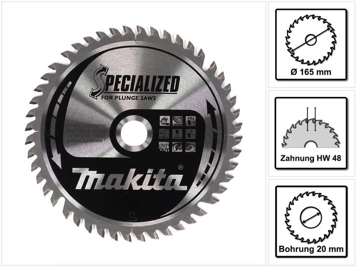 Actual product image Makita SPECIALIZED circular saw blade for wood 165 x 20 x 1,85 mm 48 teeth ( B-56764 )