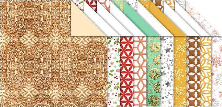 Image du produit Ursus Feuilles à plier X-Mas 15 x 15 cm, 110 g/m², 30 feuilles, multicolores (110 g/m², 30 x)