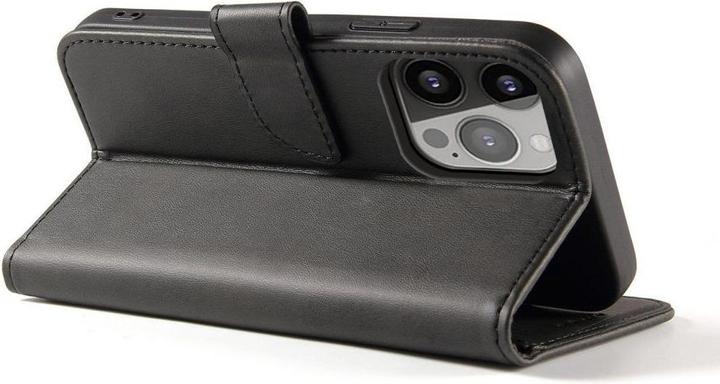 Produktbild Hurtel Magnet Case Hülle für Vivo Y35 / Vivo Y22 / Vivo Y22s Hülle mit Flip Wallet Ständer schwarz (Vivo Y35)
