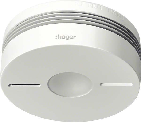 Hager Détecteur double radio TG551A Komfort Q Arrêt d'alarme IR blanc