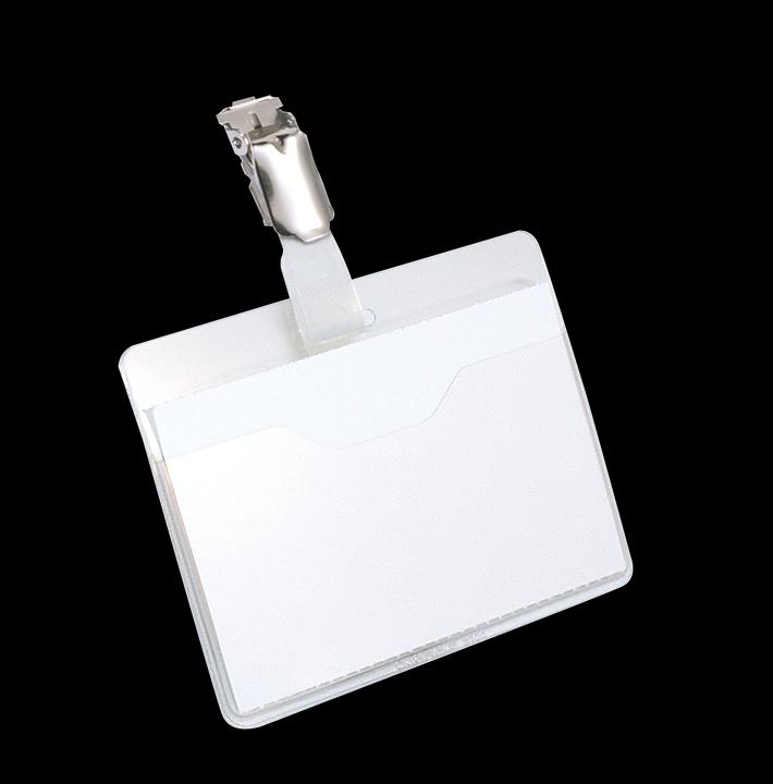 Image du produit Durable Badges en plastique rigide avec clip ouvert en haut