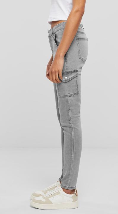 Actual product image Cloud 5ive Cloud5ive ladies high waist cargo jeans trousers with washed look - 131275 (L)
