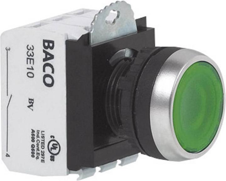 Baco Drucktaster Leucht flach 600 V 10 A