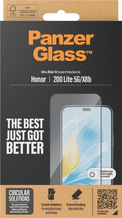 Actual product image PanzerGlass Ultra-Wide Fit (1 Piece, Honor X8b, Honor 200 Lite)