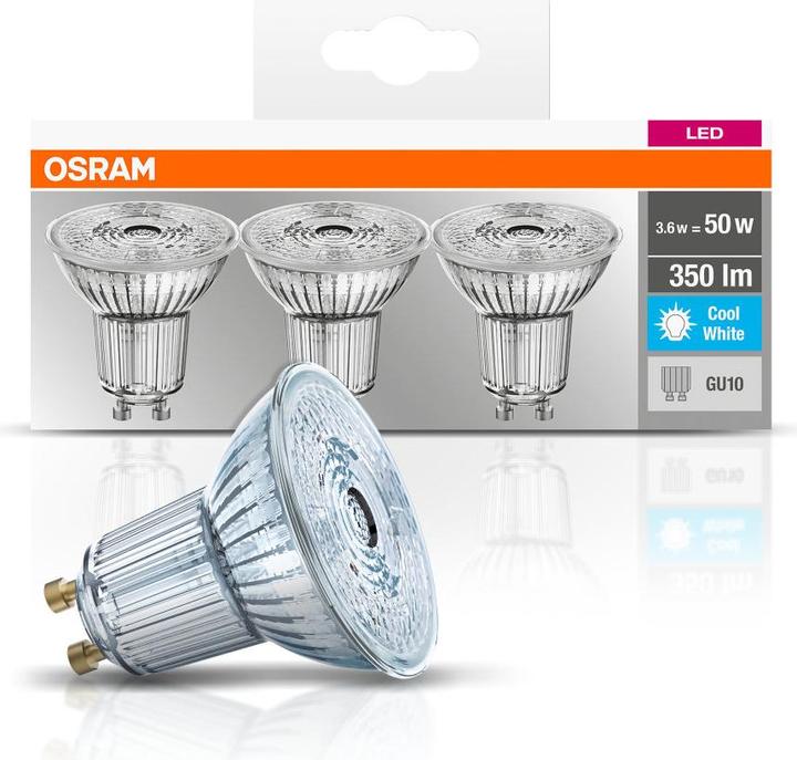 Actual product image Osram Base (GU10, 4.30 W, 350 lm, 3 x, F)