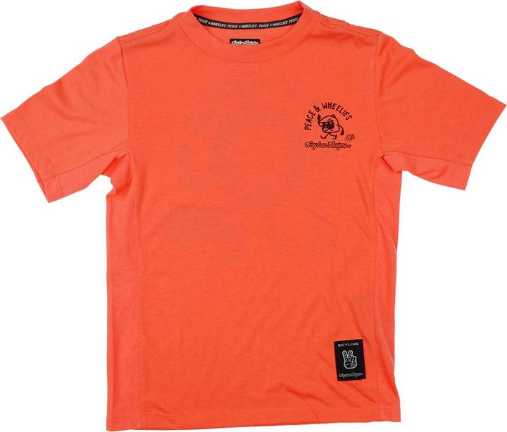 Troy Lee Designs Skyline Ride SS Tee, P&W, melon, youth L (L)