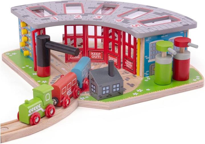 Bigjigs Trasferimento Premium su rotaie di legno per 5 treni