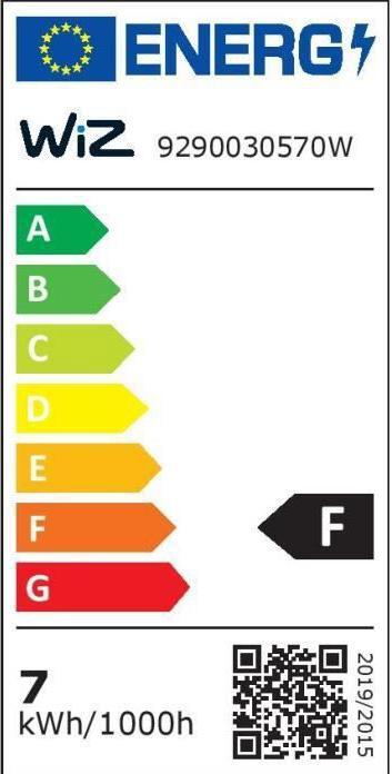 Energie-Label WiZ Amber (E27, 7 W, 640 lm, 2 x, F)