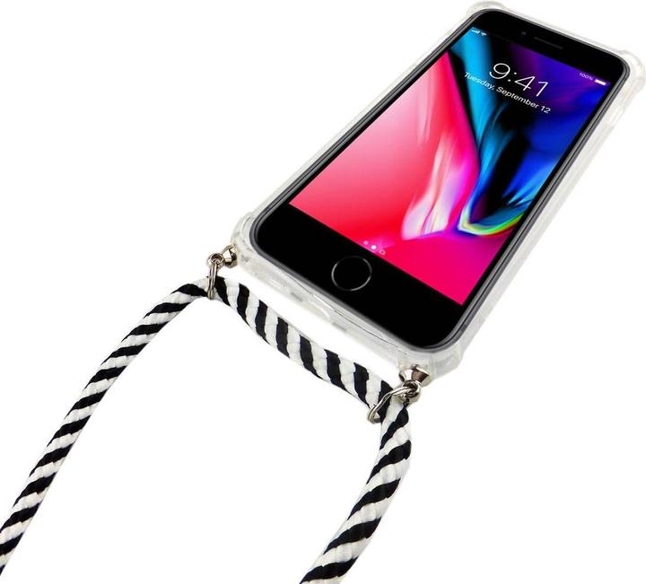 Produktbild König Design Apple iPhone 7 Handykette Hülle mit Band Case zum umhängen mit Kordel Schwarz
