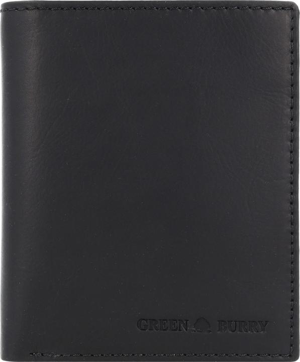 Greenburry Pure Black Geldbörse RFID Schutz Leder 10.5 cm