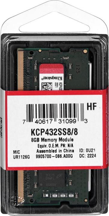 Produktbild Kingston KCP432SS8/8 (1 x 8GB, 3200 MHz, DDR4-RAM, SO-DIMM)