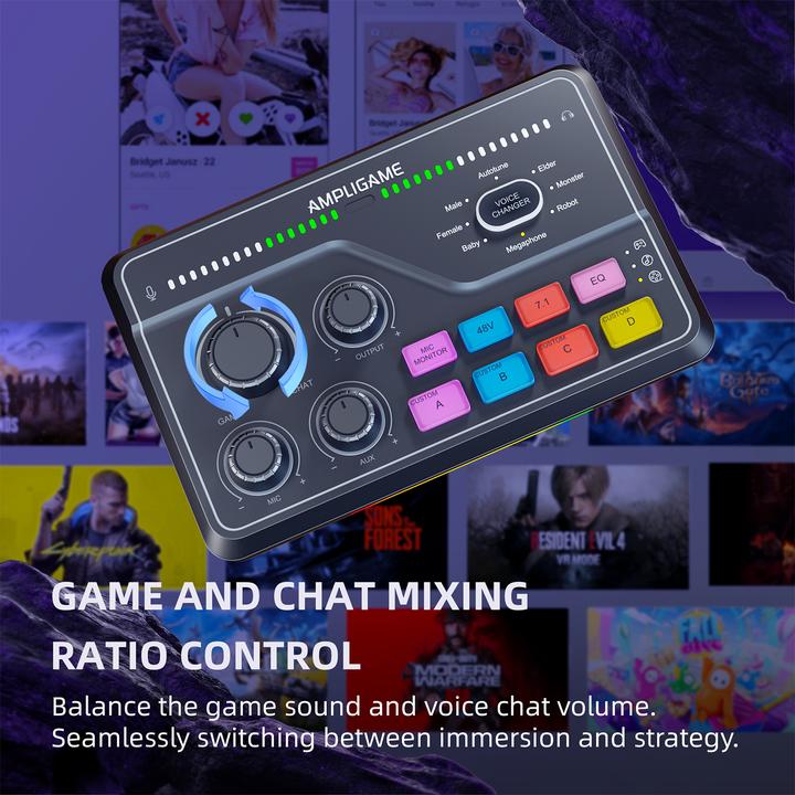 Actual product image Fifine Gaming Audio Mixer SC8 (Studio- and Livemixer)