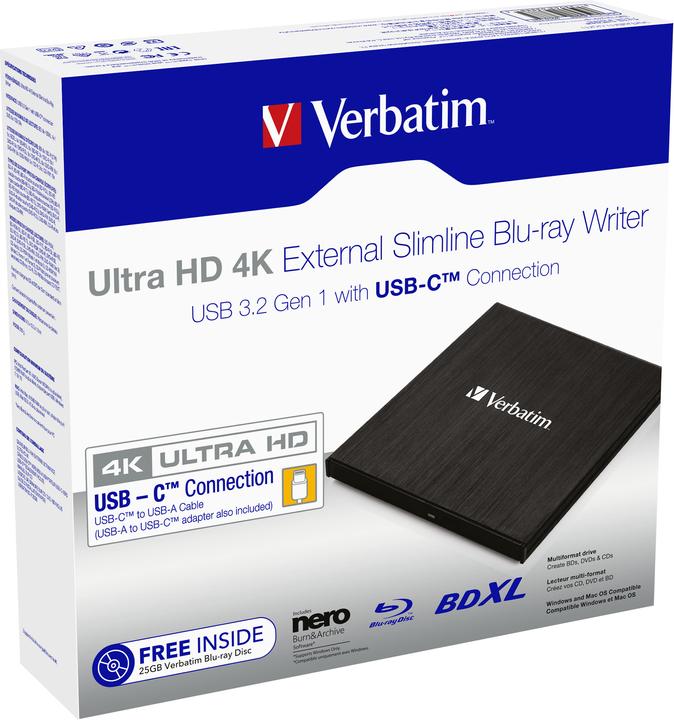 Actual product image Verbatim Slimline (Blu-ray drive, CD burner, CD drive, DVD writer, DVD drive, Blu-ray burner)