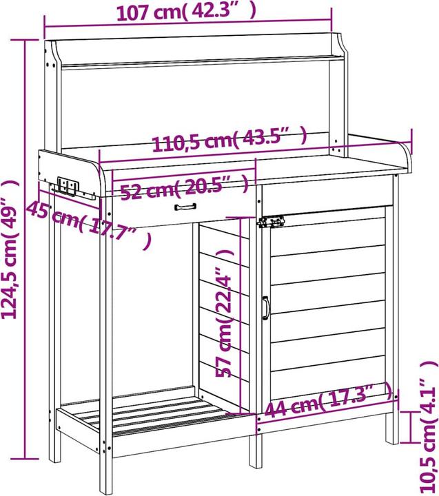 Produktbild VidaXL Pflanztisch mit Schrank
