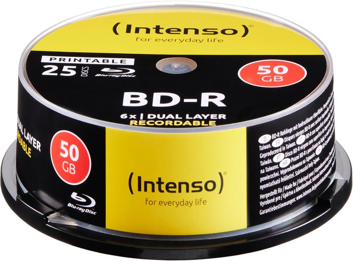Image du produit Intenso 1x25 BD-R 50GB imprimable 6x Speed, Cakebox (25 x)