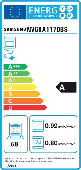 Energie-Label Samsung OVEN NV68A1170BS/OL SMG