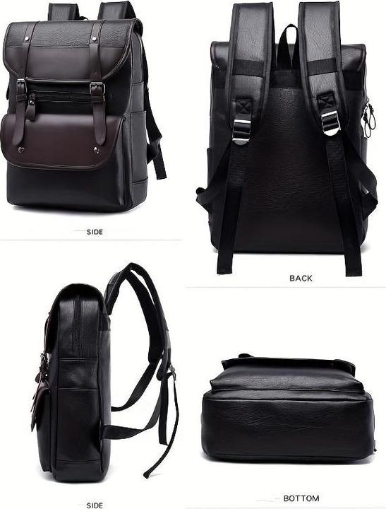 Immagine prodotto Only-Bags.Store Zaino vintage semplice da uomo in pelle PU con grande capacità, zaino da viaggio casual all'aperto