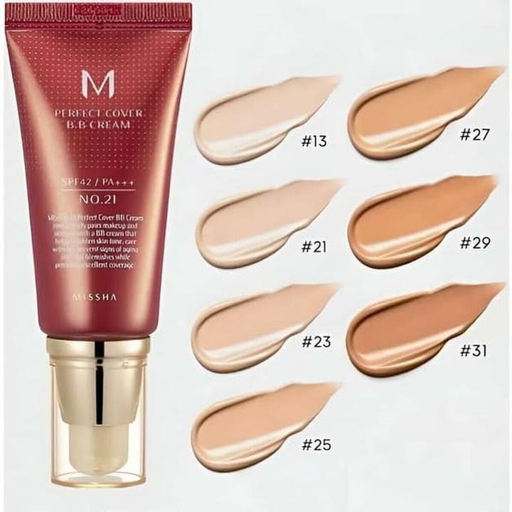 Actual product image Missha M Perfect Cover Bb Cream Spf42/Pa+++ Multifunctional Bb Cream 25 Warm Beige 50Ml (25 Warm Beige)