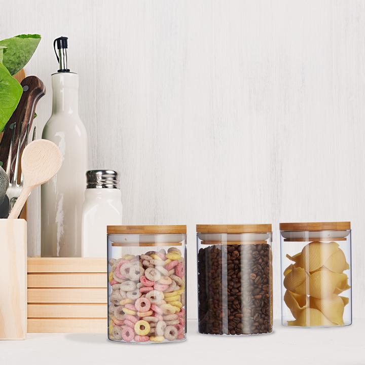 Actual product image Relaxdays Glass Jars, Set of 3 (0.60 l)