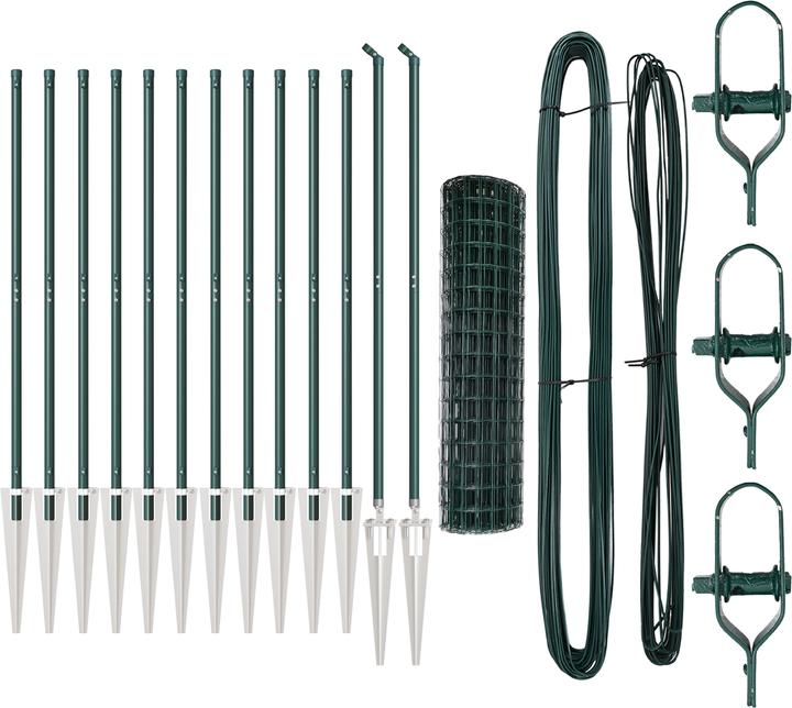 Produktbild VidaXL Euro Zaun Set aus 2 Grün Metall 25 x 1.0 m Erweiterbar
