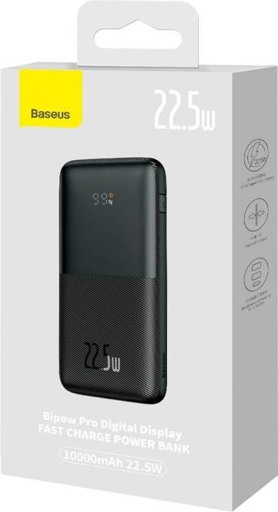 Actual product image Baseus Powerbank Bipow Pro 10000mAh, 2xUSB, USB-C, 22.5W (black) (10000 mAh, 22.50 W, 37 Wh)